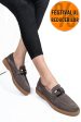 Mocasini gri piele naturala intoarsa 1s771205