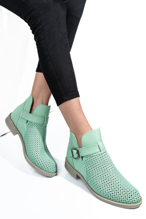 Ghete verde deschis piele naturala 2pc21817np
