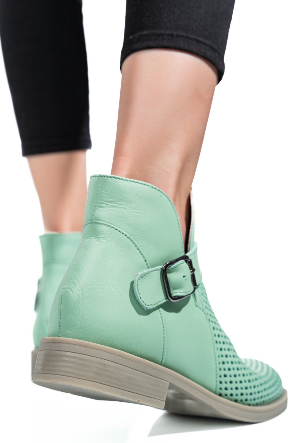 GHETE VERDE DESCHIS PIELE NATURALA 2PC21817NP