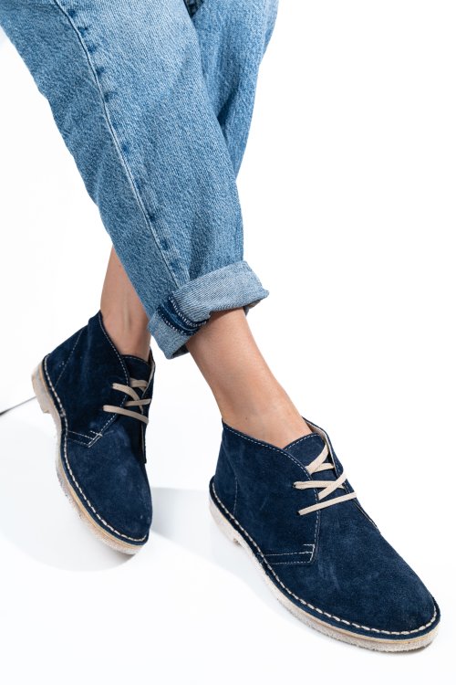 Ghete bleumarin piele naturala intoarsa gs77y5234