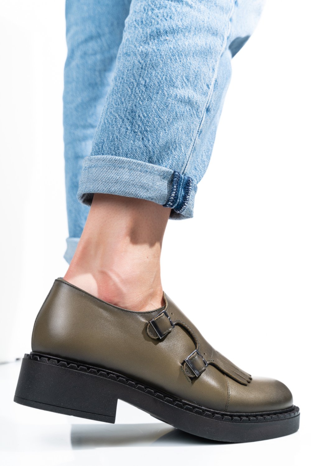 PANTOFI KHAKI PIELE NATURALA 4S7740