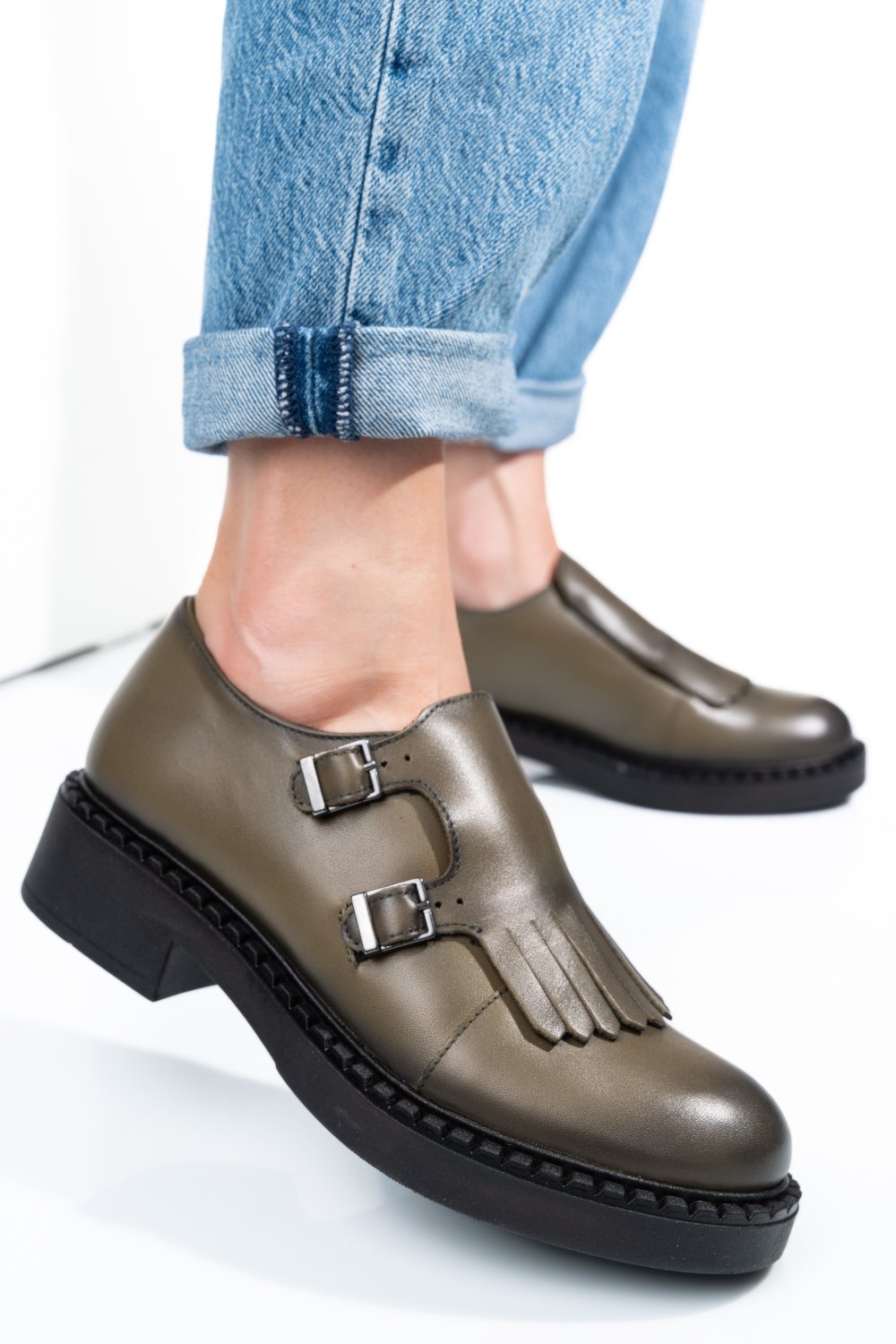 PANTOFI KHAKI PIELE NATURALA 4S7740