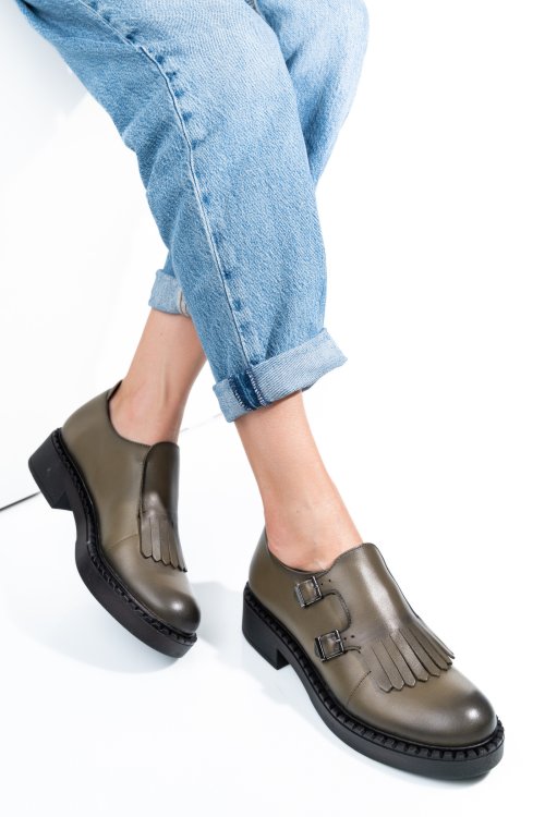 Pantofi khaki piele naturala 4s7740