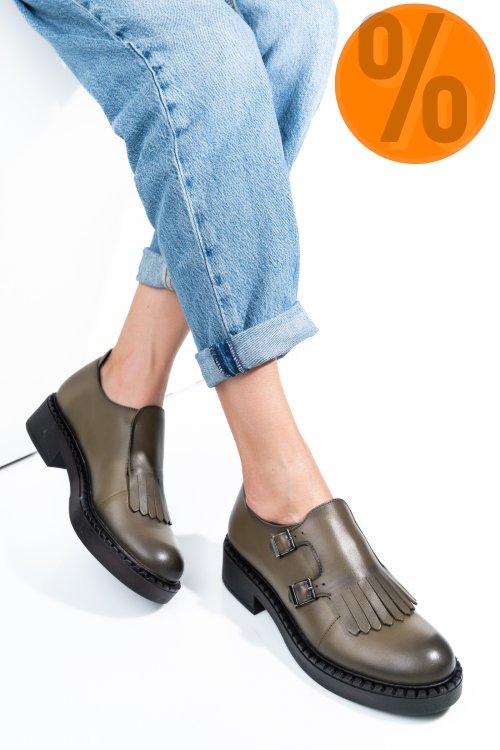 Pantofi khaki piele naturala 4s7740