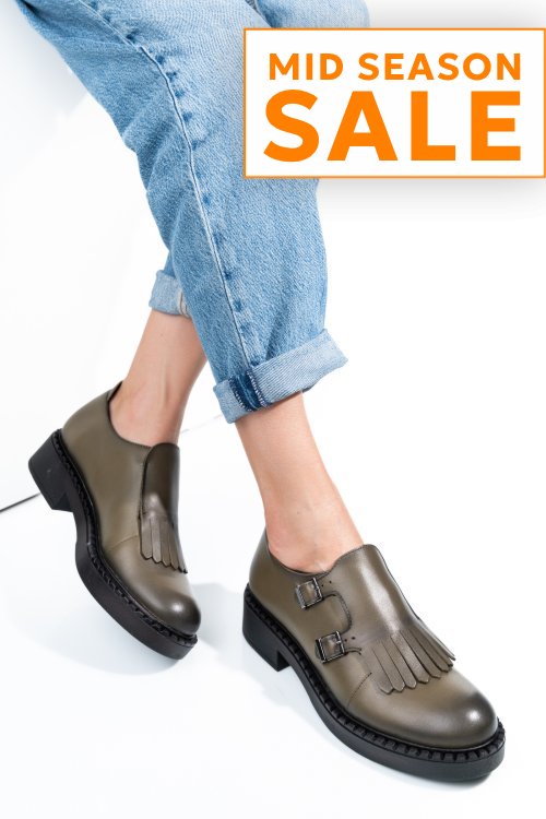 Pantofi khaki piele naturala 4s7740