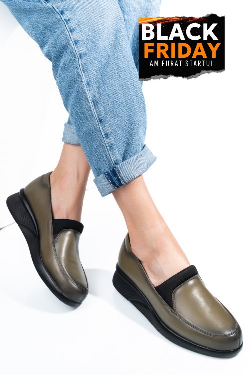 Pantofi khaki piele naturala 4s7738