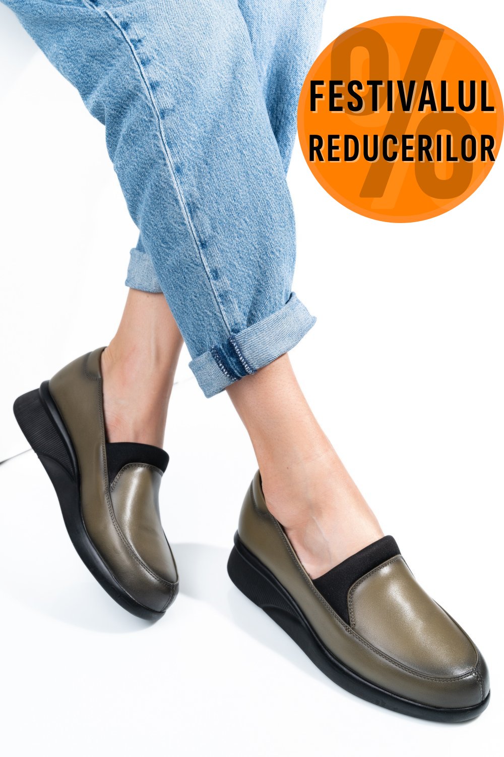 PANTOFI KHAKI PIELE NATURALA 4S7738