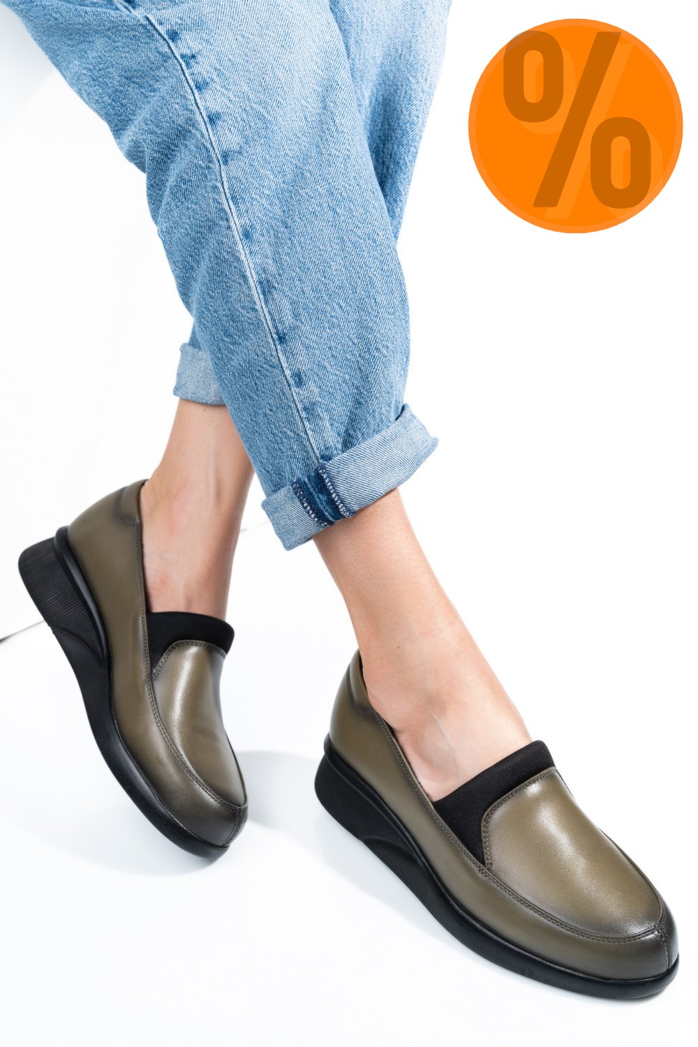 PANTOFI KHAKI PIELE NATURALA 4S7738