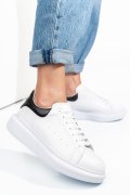 PANTOFI SPORT ALB NEGRU PIELE NATURALA 4S7742