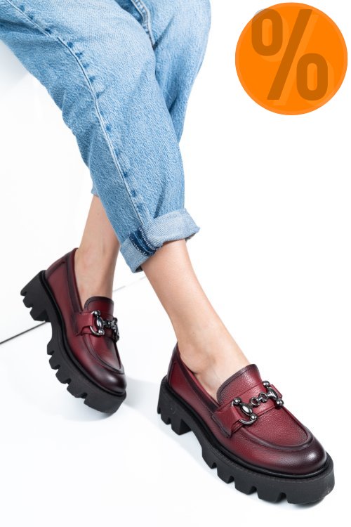 Mocasini wine piele naturala 3s7799b