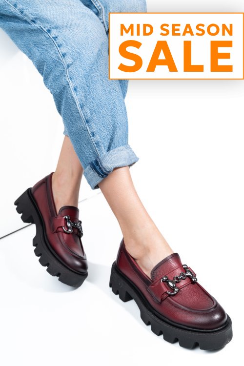 Mocasini wine piele naturala 3s7799b