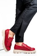 MOCASINI DAMA PIELE NATURALA ROSII TALPA BEJ 3S7795