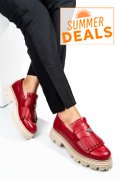 MOCASINI DAMA PIELE NATURALA ROSII TALPA BEJ 3S7795