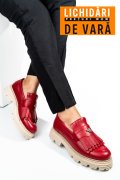 MOCASINI DAMA PIELE NATURALA ROSII TALPA BEJ 3S7795