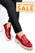 MOCASINI DAMA PIELE NATURALA ROSII TALPA BEJ 3S7795