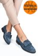 Mocasini bleumarin piele naturala intoarsa 2s77110