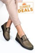 PANTOFI VERZI PIELE NATURALA 4S7747