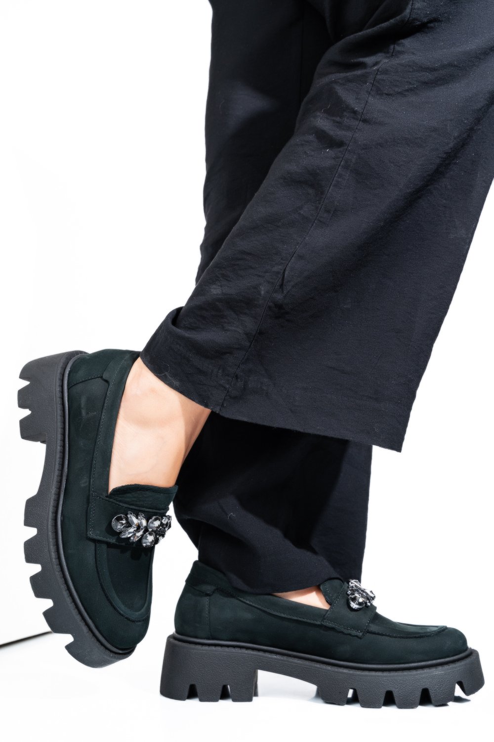 MOCASINI NEGRI PIELE NATURALA NABUK 3S7799VEN