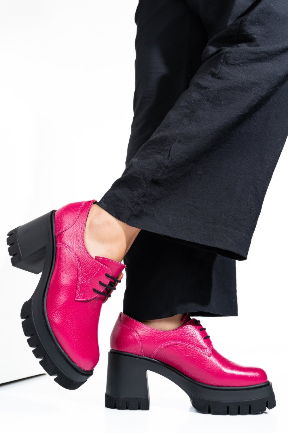 BOTINE FUCHSIA PIELE NATURALA 1S7755