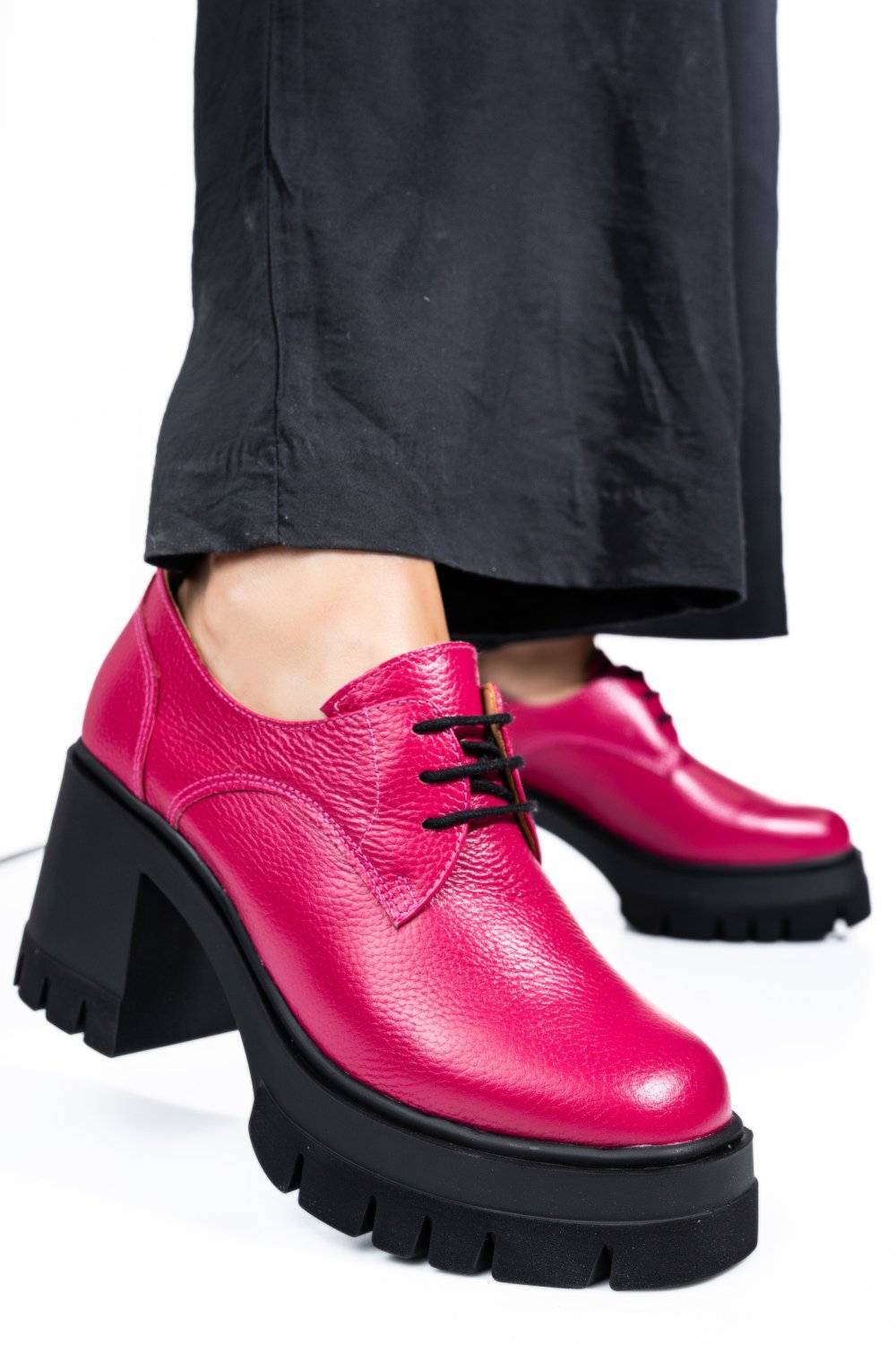 BOTINE FUCHSIA PIELE NATURALA 1S7755