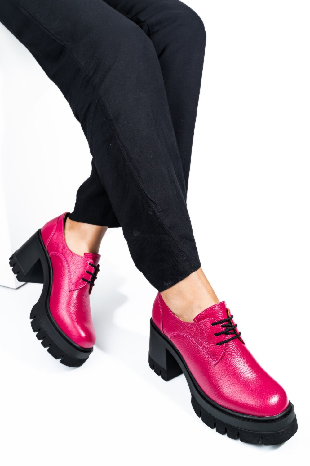 BOTINE FUCHSIA PIELE NATURALA 1S7755