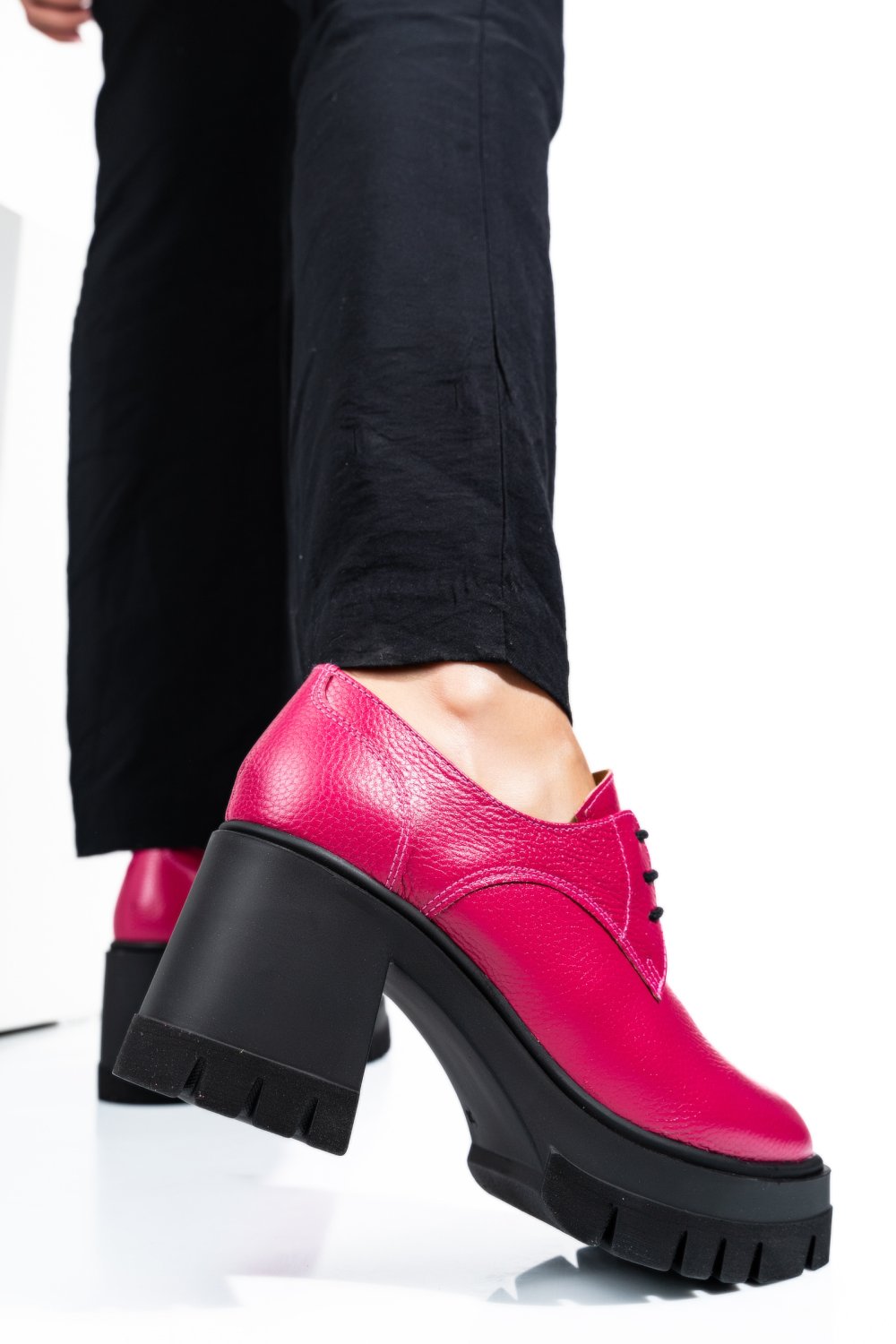 BOTINE FUCHSIA PIELE NATURALA 1S7755