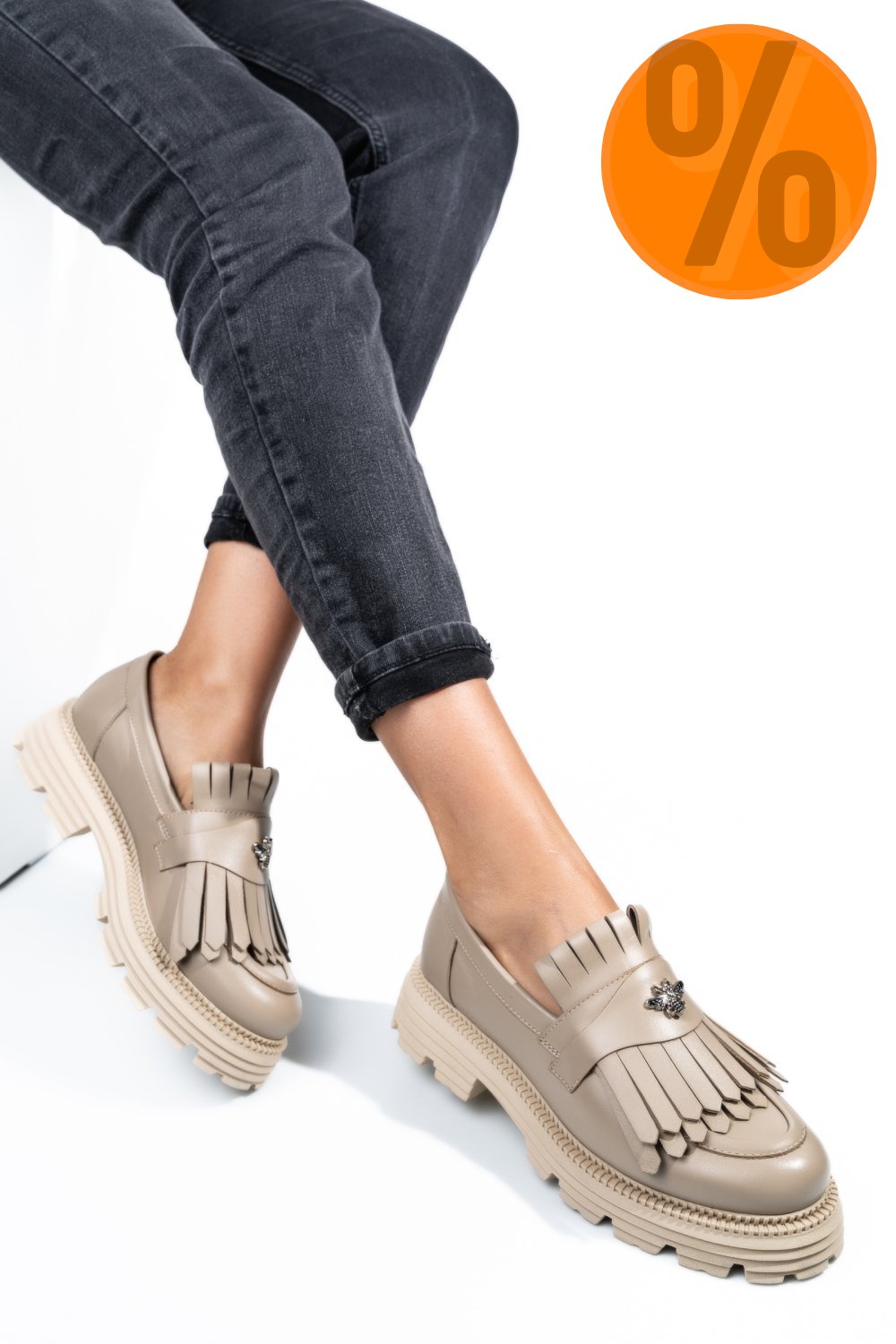 MOCASINI DAMA PIELE NATURALA BEJ 3S7795