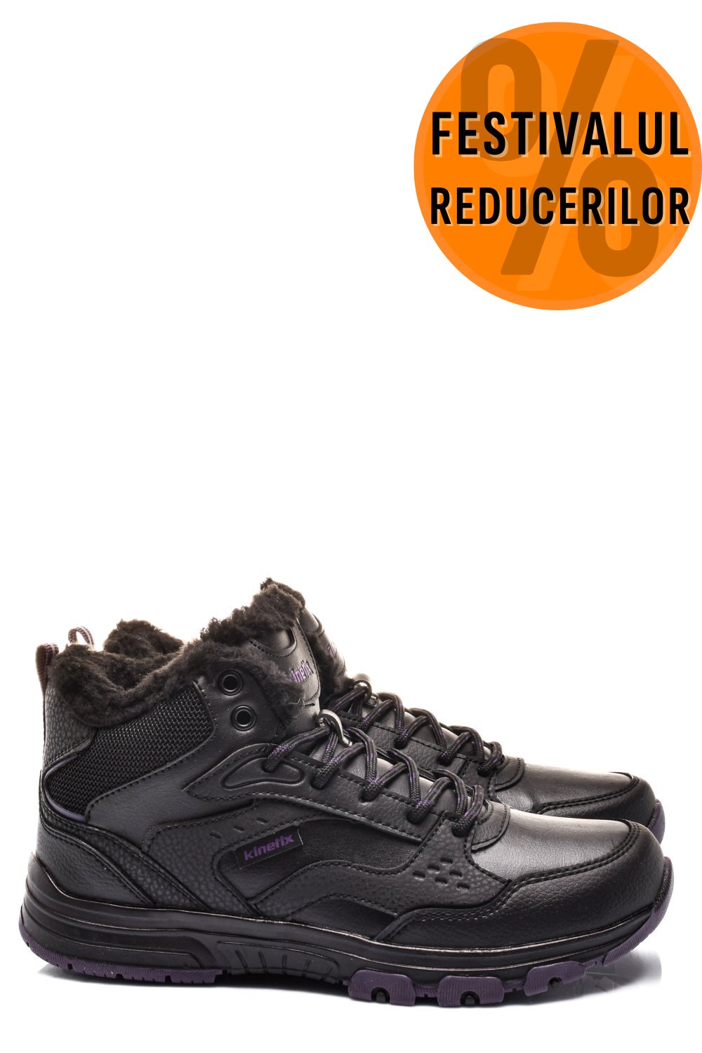 KINETIX, PANTOFI SPORT BLACK PURPLE SALLY-HI