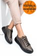 Pantofi sport gri inchis piele naturala 4s7737