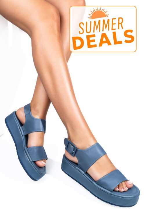 Sandale albastre piele naturala as77rt123