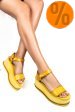 Sandale galbene piele naturala as77rt62