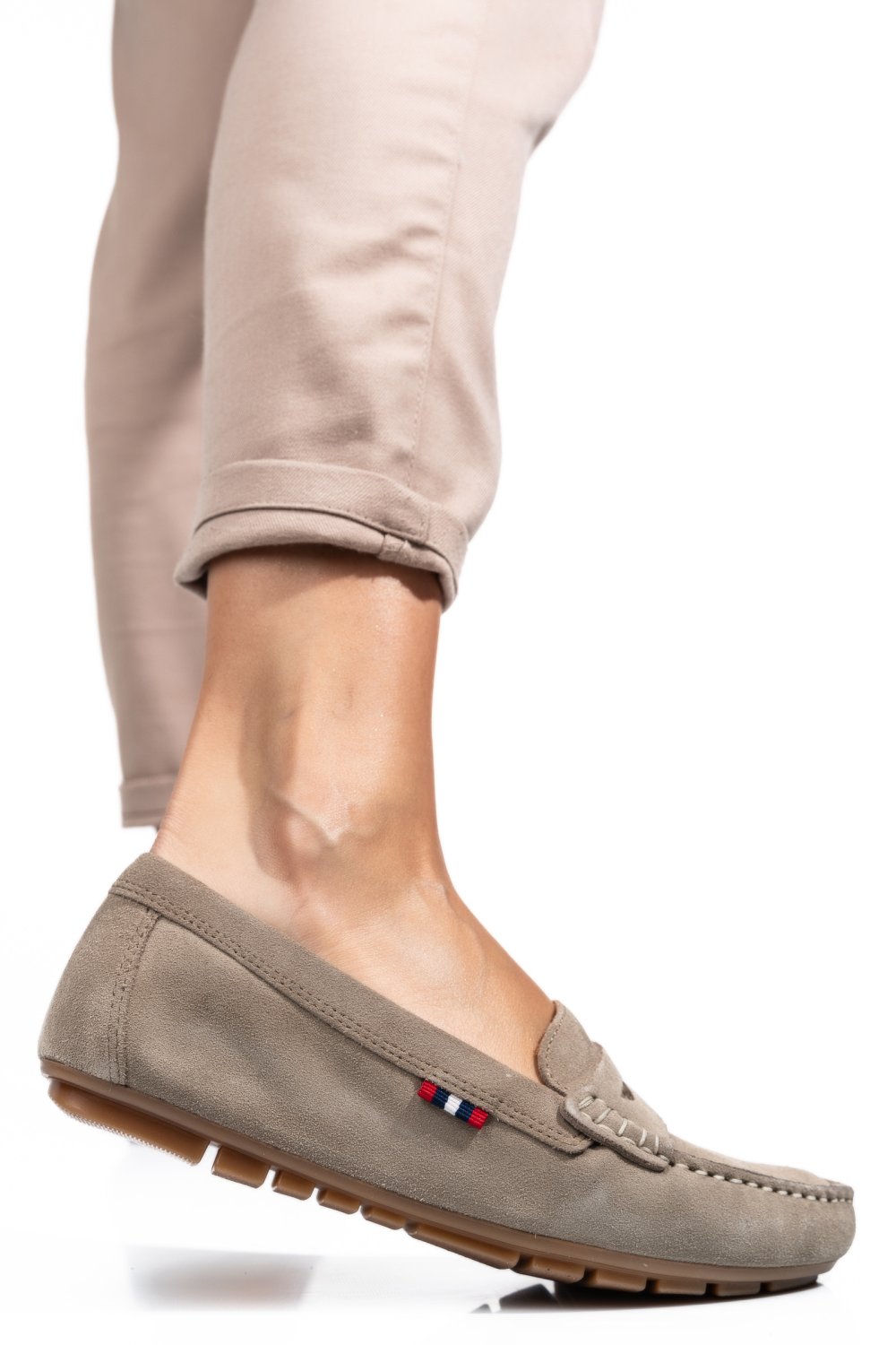 MOCASINI BEJ PIELE NATURALA INTOARSA US77B04-4101