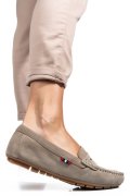 MOCASINI BEJ PIELE NATURALA INTOARSA US77B04-4101