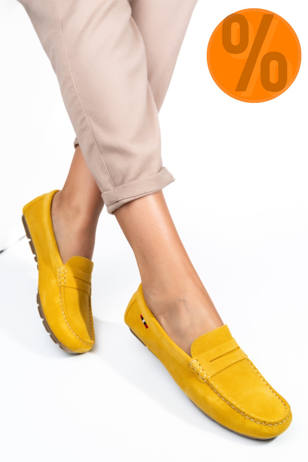 MOCASINI GALBENI PIELE NATURALA INTOARSA WM424R01