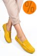 Mocasini galbeni piele naturala intoarsa wm424r01