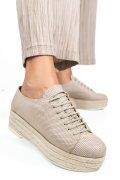 PANTOFI SPORT BEJ PIELE NATURALA AS77RT73
