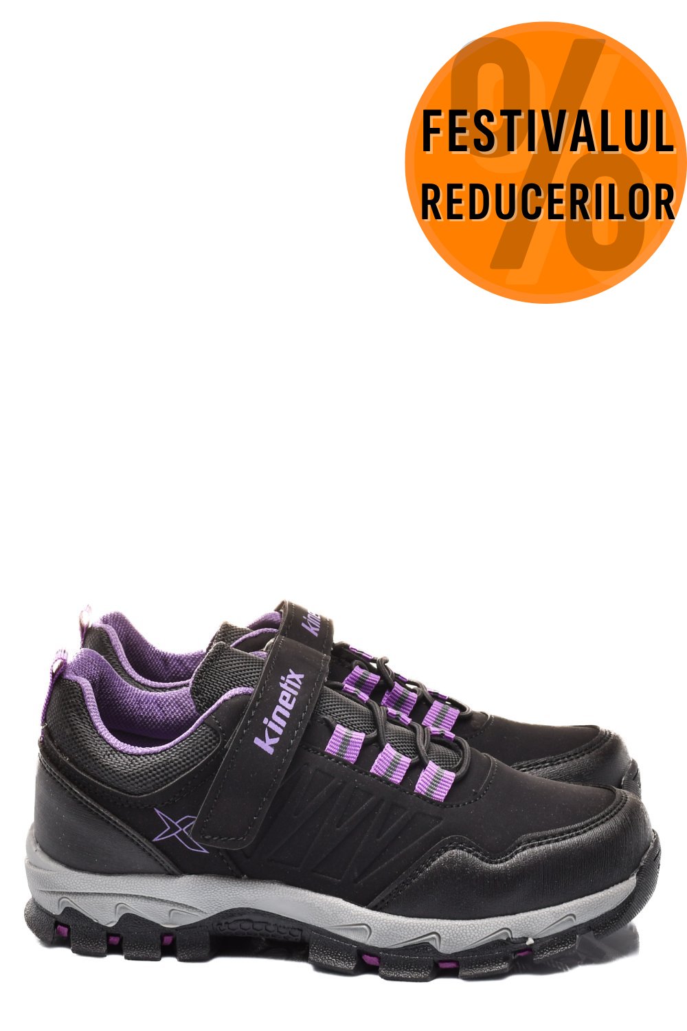 KINETIX, GHETE COPII BLACK PURPLE SHER